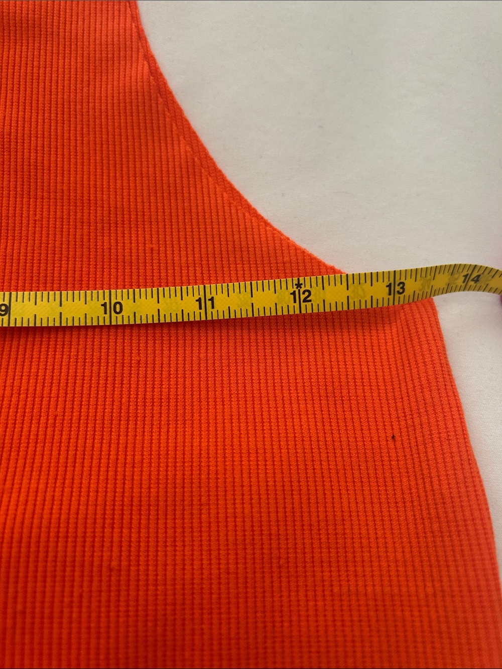 Bright Orange Ribbed Button-Front crop Tank - Picture 2 of 6